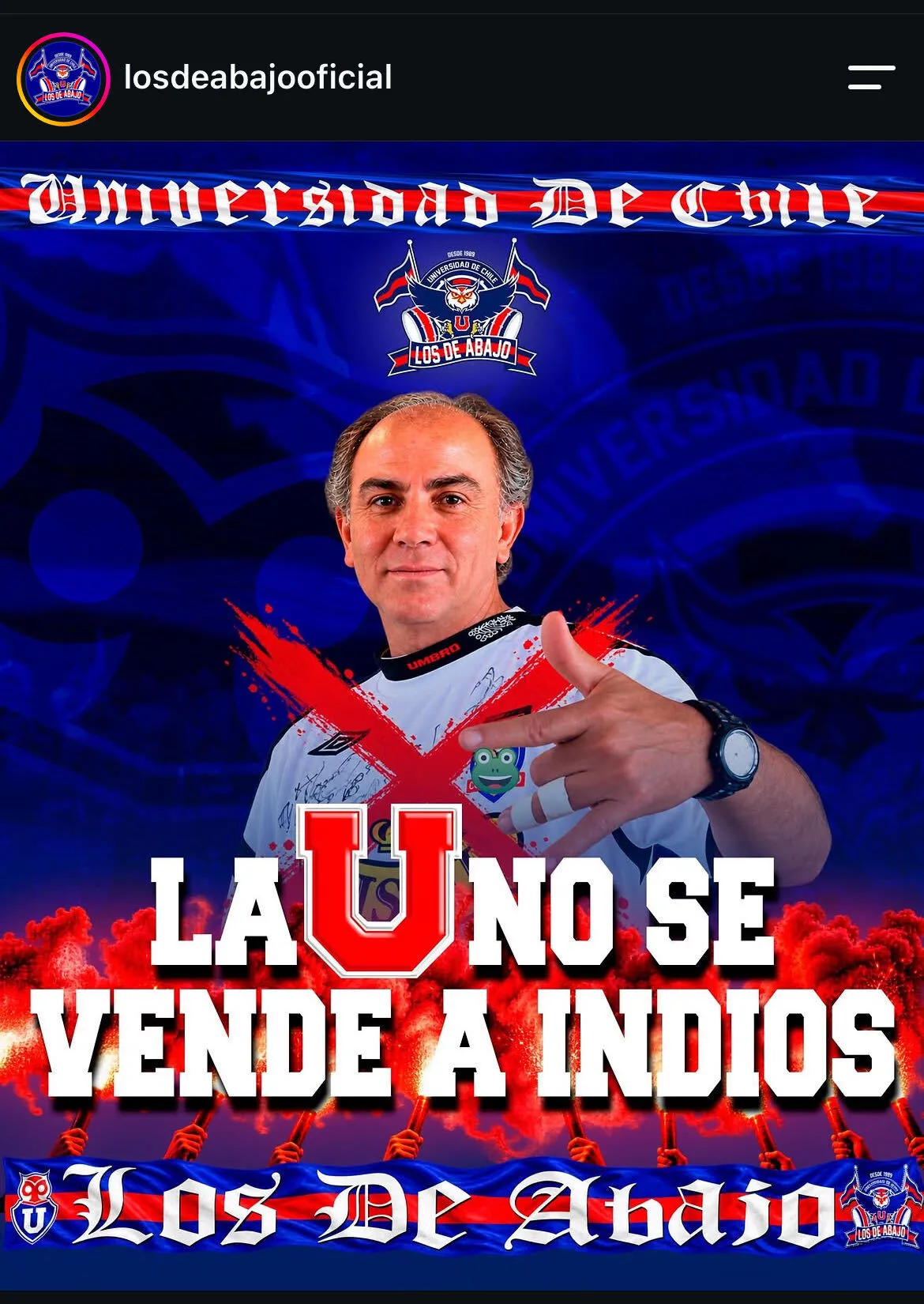 La imagen fue subida a las redes sociales de la barra de la U.