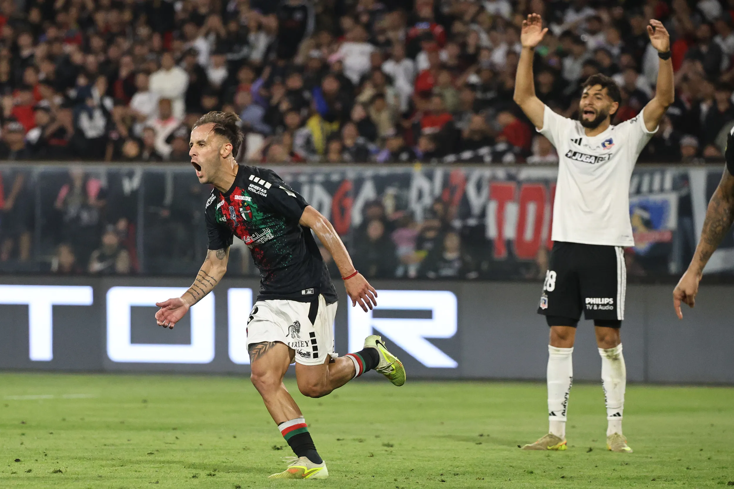 Sebastián Gallegos anotó el único gol del triunfo de Palestino vs Colo Colo en el Monumental por la primera rueda. (Diego Martin/Photosport).