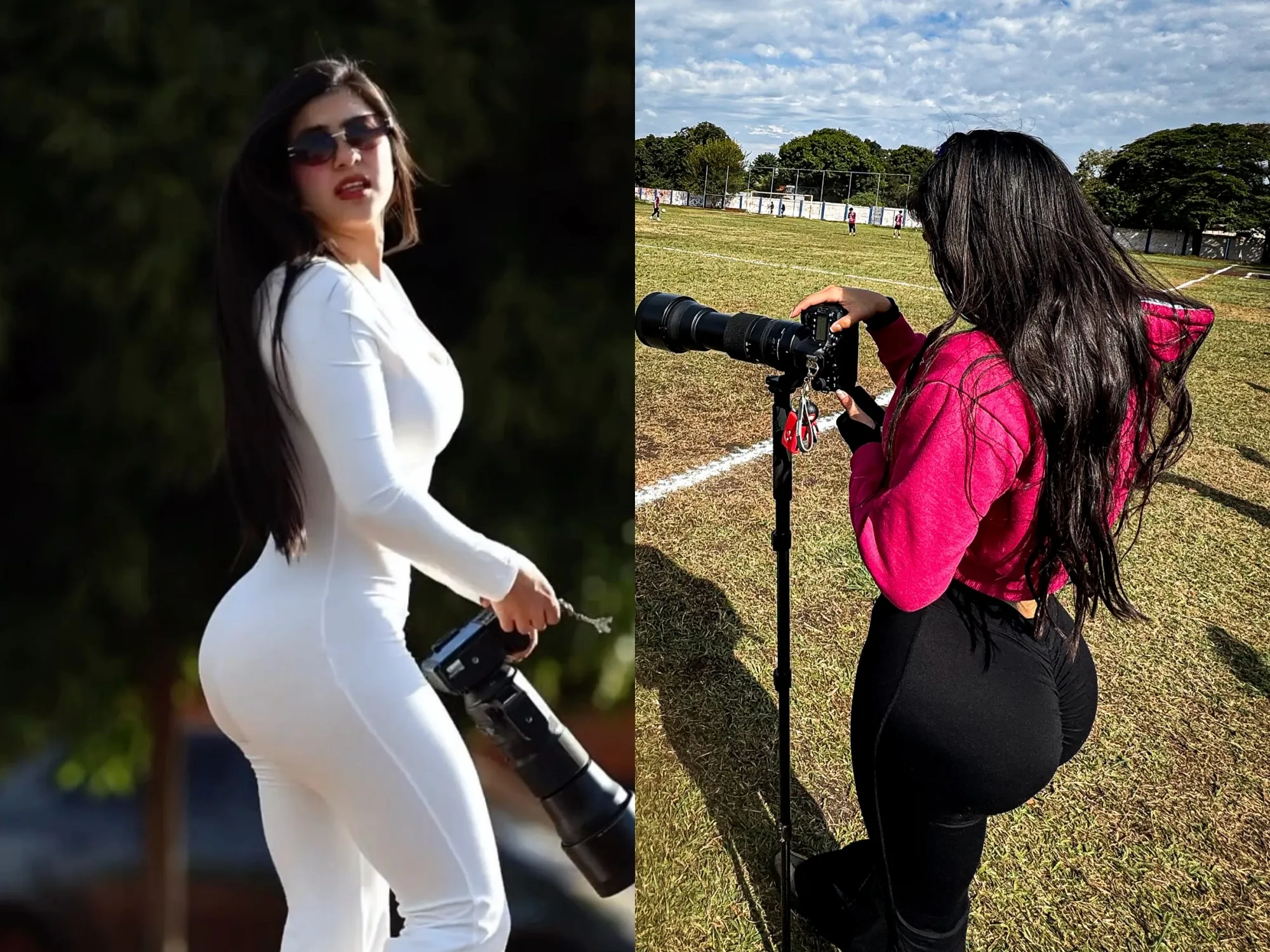 Algunas de las coberturas de Adriana Cabellero en el Sportivo Ameliano . | Foto: Adriana Cabellero.