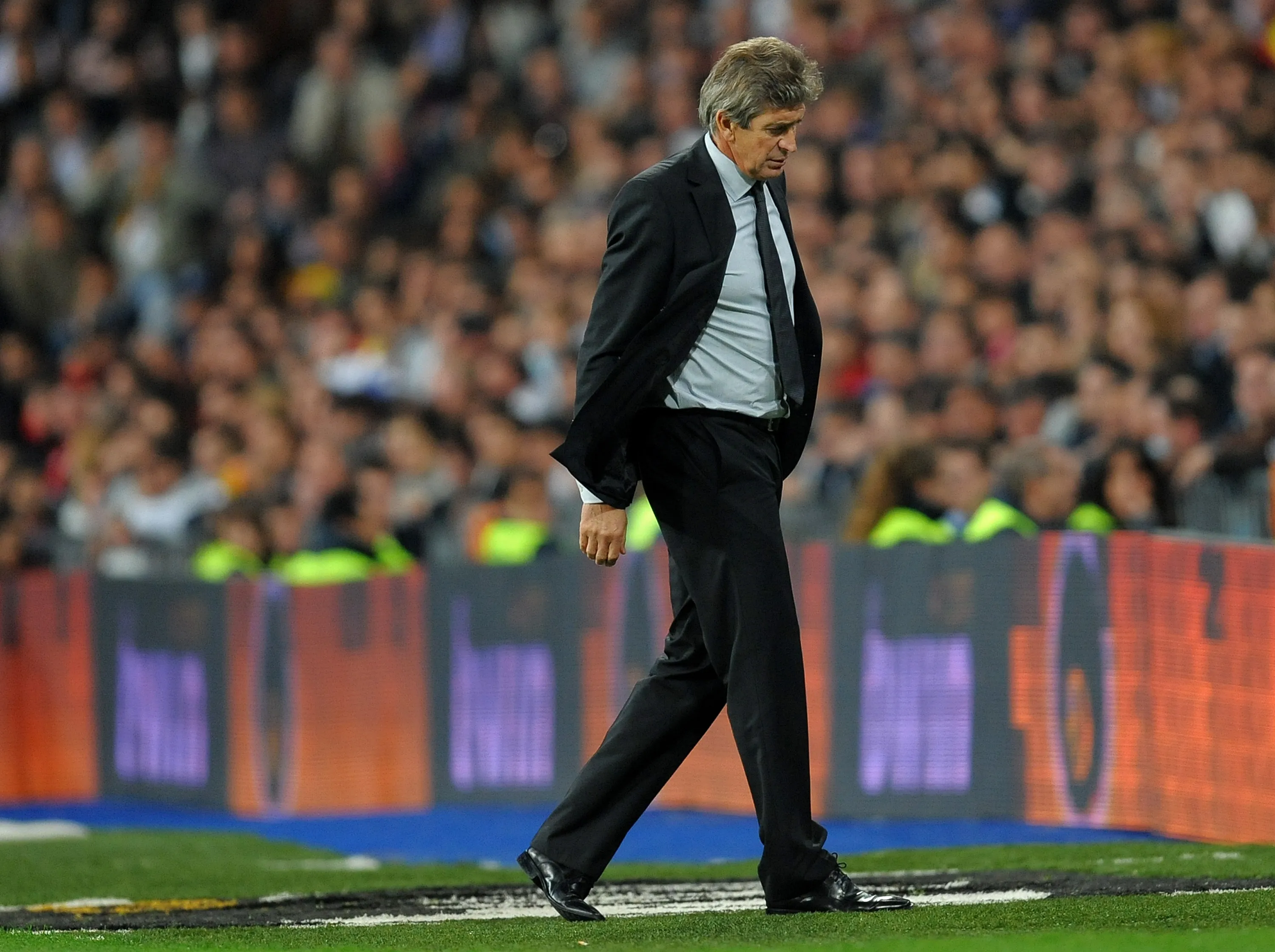 Manuel Pellegrini en la revancha que el Real Madrid le ganó 1-0 al Alcorcón. (Jasper Juinen/Getty Images).