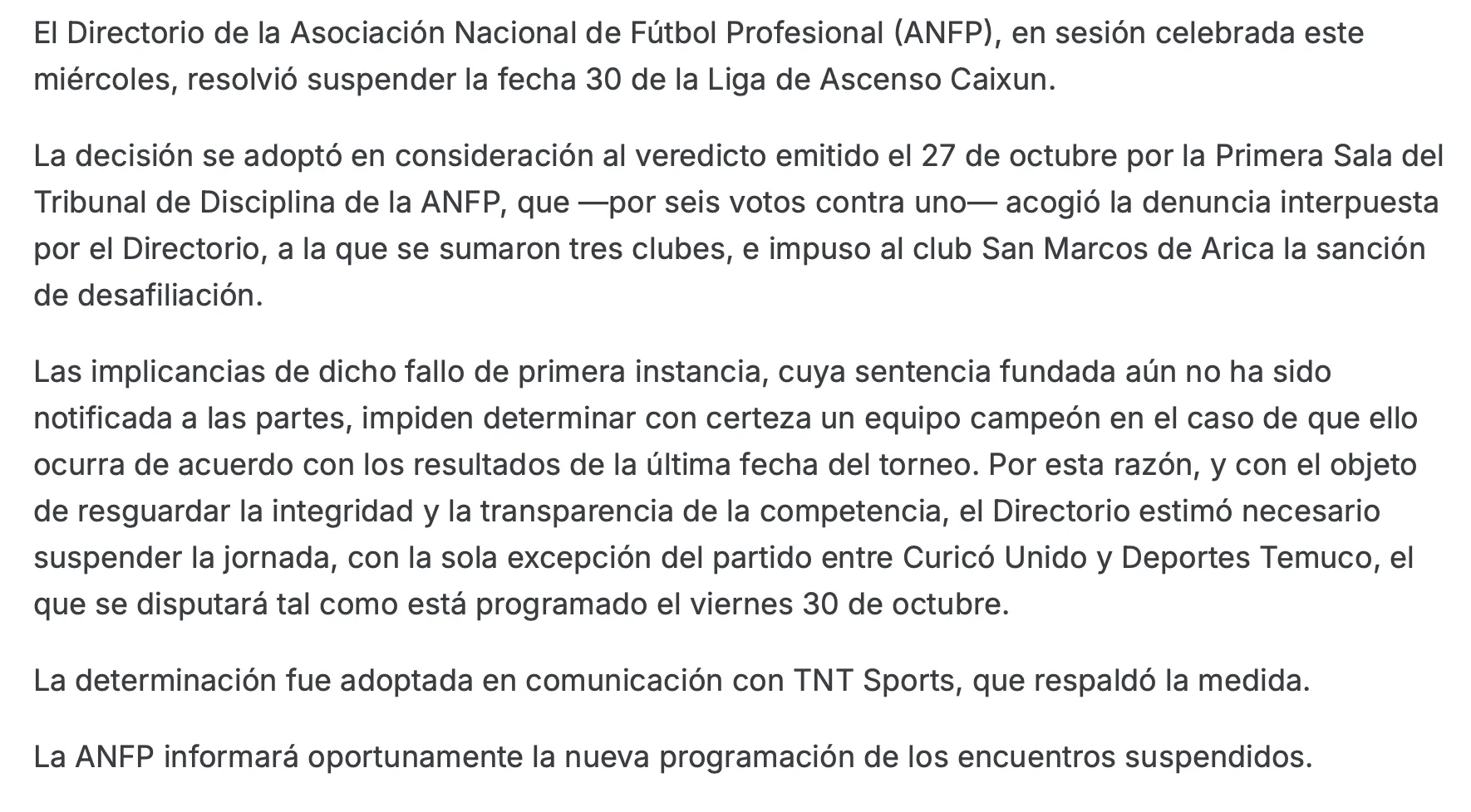 Imagen: ANFP