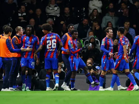 Darío Osorio celebra en la cancha el triunfazo de Crystal Palace