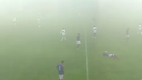 La imagen ya no dejaba ver mucho del partido por la neblina.