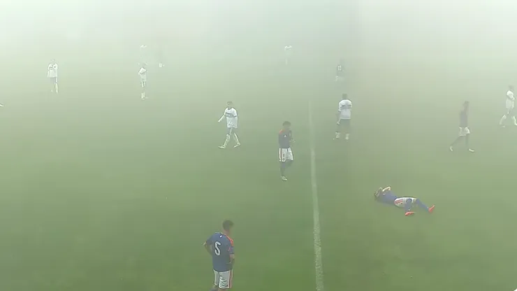 La imagen ya no dejaba ver mucho del partido por la neblina.